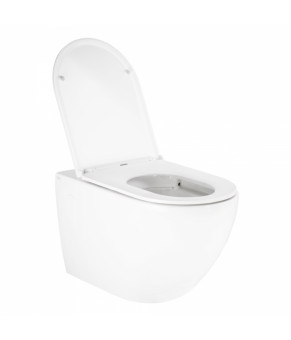 Унитаз подвесной Qtap Robin безободковый с сиденьем Slim Soft-close QT13332141ERW