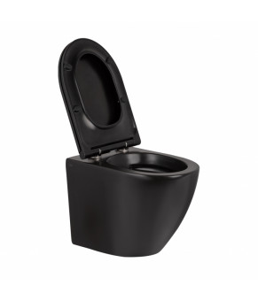 Унитаз подвесной Qtap Robin безободковый с сиденьем Slim Soft-close QT13332141ERMB