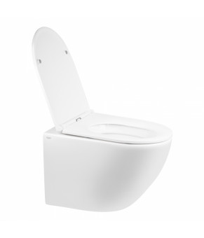 Унитаз подвесной Qtap Robin безободковый с сиденьем Slim Soft-close QT1333046ERW