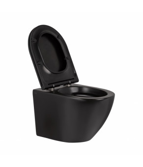 Унитаз подвесной Qtap Robin безободковый с сиденьем Slim Soft-close QT1333046ERMB