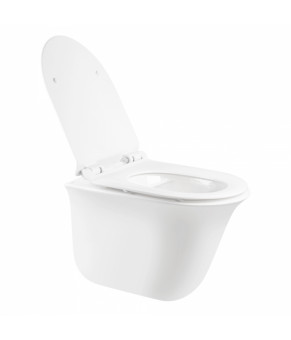 Унитаз подвесной Qtap Virgo безободковый с сиденьем Slim Soft-close QT1833051ERW