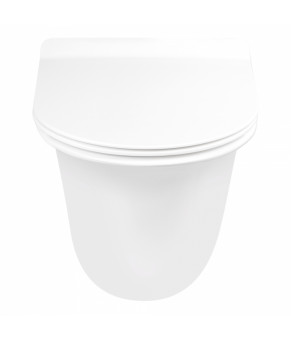 Унитаз подвесной Qtap Virgo безободковый с сиденьем Slim Soft-close QT1833051ERW