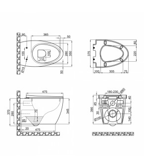 Унитаз подвесной Qtap Leo безободковый с сиденьем Slim Soft-close QT11331002ERW