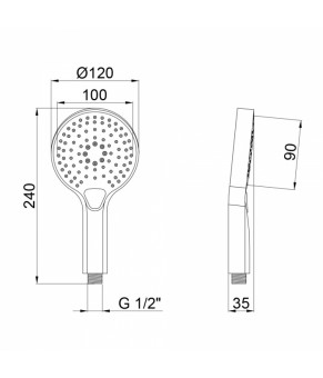 Лейка для ручного душа Qtap Rucni A115O3KCW