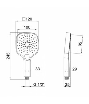 Лейка для ручного душа Qtap Rucni A121N3KCW