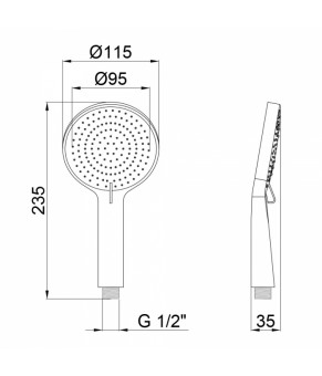 Лейка для ручного душа Qtap Rucni A116O3PCW