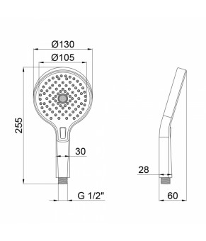 Лейка для ручного душа Qtap Rucni A133O3KCW