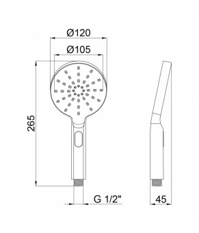 Лейка для ручного душа Qtap Rucni A121O3PCC