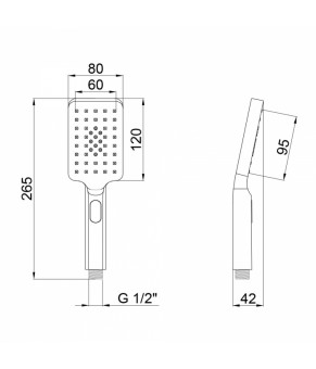 Лейка для ручного душа Qtap Rucni A121N3KCC