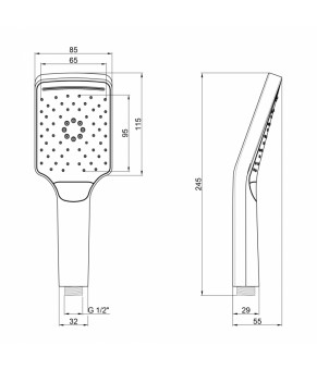 Лейка для ручного душа Qtap Rucni A086N3KCC
