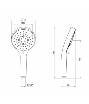 Лейка для ручного душа Qtap Rucni A115O3PCW