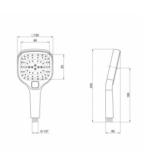 Лейка для ручного душа Qtap Rucni A120N3KCW