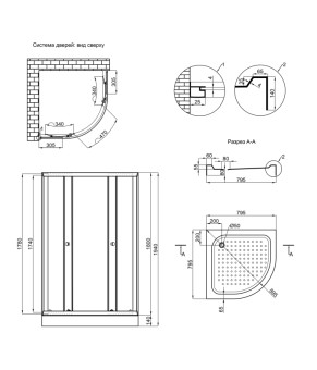 Душевая кабина Lidz Latwa SC80x80.SAT.LOW.TR