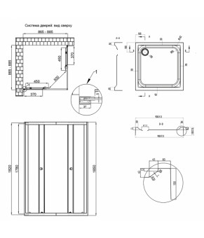 Набор Qtap душевая кабина Presto CRM1099SP5 Pear + поддон Unisquare 309915