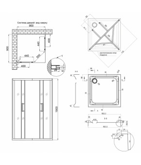 Набор Qtap душевая кабина Taurus WHI1099SC6 Clear + поддон Unisquare 309915