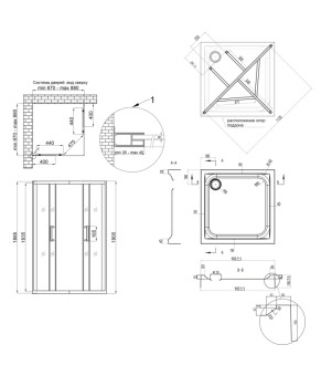 Набор Qtap душевая кабина Taurus BLA1099SC6 Clear + поддон Unisquare 309915