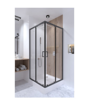 Набор Qtap душевая кабина Taurus BLA1099SC6 Clear + поддон Unisquare 309915