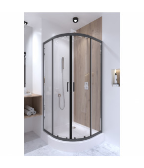 Набор Qtap душевая кабина Taurus BLA1099AC6 Clear + поддон Uniarc 309915