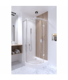 Набір Qtap душова кабіна Virgo CRM1099AC8 Clear + піддон Uniarc 309915