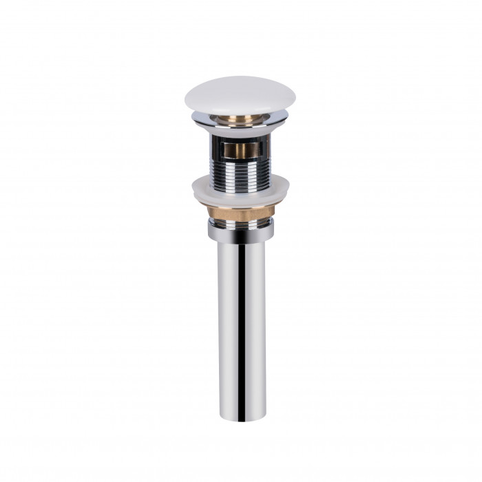 Донный клапан для раковины Qtap PU02O White с переливом (QT066PU02OW)