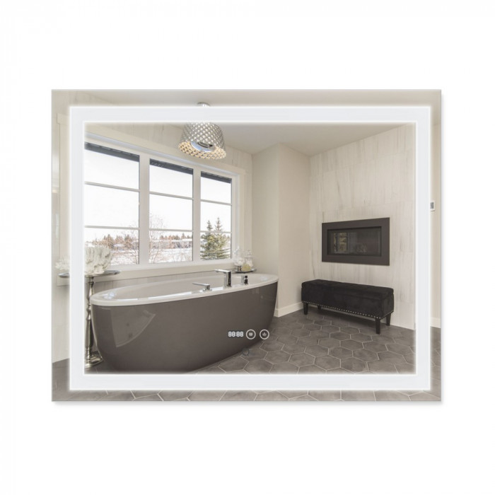 Зеркало Qtap Mideya (DC-F614) 1000х800 с LED-подсветкой Touch, антизапотеванием, диммером (QT2078F614W)