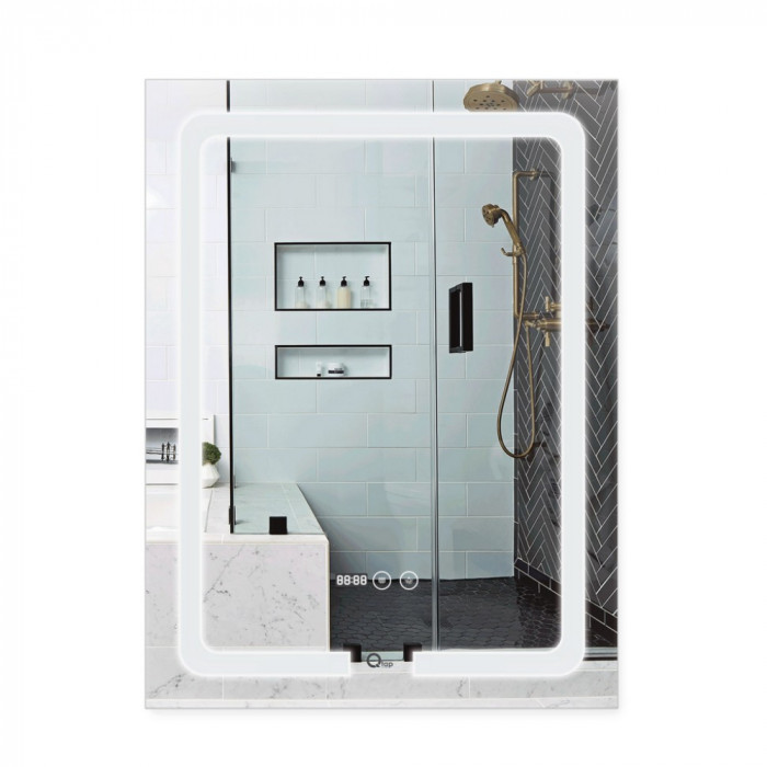 Зеркало Qtap Mideya (DC-F937) 600х800 с LED-подсветкой, антизапотеванием и диммером (QT2078F937W)
