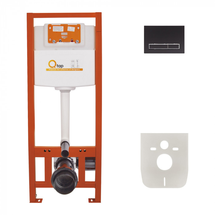 Комплект инсталляции Qtap Nest ST 4 в 1 с линейной панелью смыва QT0133M425M08V1091MB
