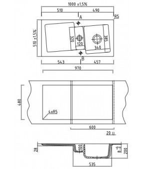Мойка SystemCeram Cea 100 A Cotto-28