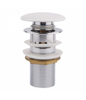 Донний клапан для раковини Qtap F0081 70х70х110 мм White з переливом (QT066F0081W)