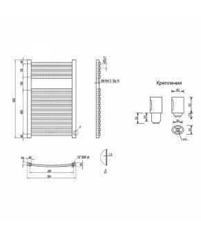 Полотенцесушитель водяной Qtap Dias (SIL) P15 800x500 HY