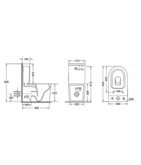 Унитаз-компакт Qtap Stork безободковый с сиденьем Soft-close QT15222178W