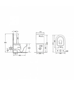 Унітаз-компакт Qtap Stork безободковий з сидінням Soft-close QT15222179W