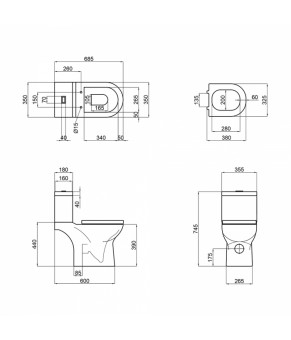 Унитаз-компакт Qtap Missel с сиденьем Soft-close QT0222599W