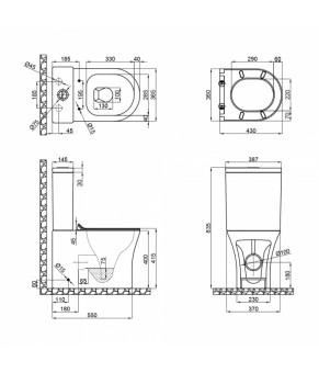 Унитаз-компакт Qtap Virgo безободковый с сиденьем Soft-close QT18222169ARW
