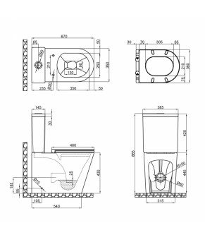 Унитаз-компакт Qtap Scorpio безободковый с сиденьем Soft-close QT14222125ARMB