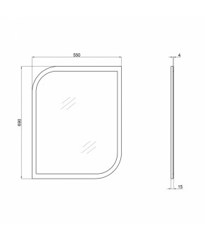 Зеркало Qtap Scorpio 550х695 QT147850702G