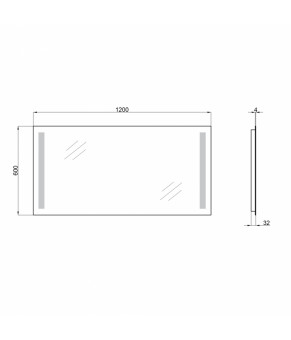 Зеркало Qtap Mideya 1200х600 QT20783502W