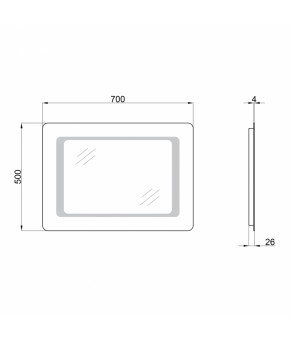 Зеркало Qtap Leo 500х700 QT117812086080W