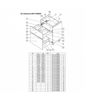 Тумба напольная с раковиной Qtap Albatross QT0171TN600D3060CW