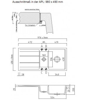 Кухонная мойка SystemCeram Genea 100 F Cotto-28