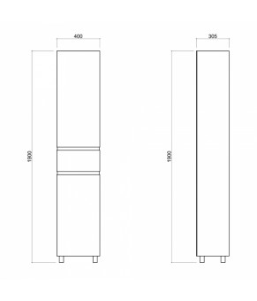 Пенал напольный Qtap Albatross QT0175PN1900DRW