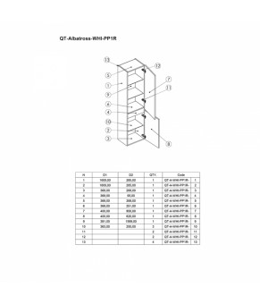 Пенал подвесной Qtap Albatross QT0176PP1600DRW