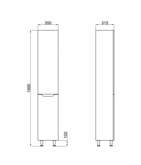 Пенал напольный Qtap Scorpio QT1475PN1901RW