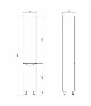Пенал напольный Qtap Scorpio QT1475PN1901KRW