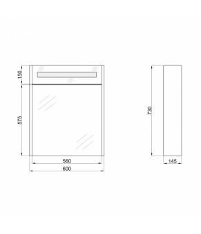 Зеркальный шкаф подвесной Qtap Robin с подсветкой QT1377ZP6001W