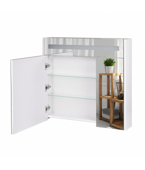 Зеркальный шкаф подвесной Qtap Robin с подсветкой QT1377ZP8001W