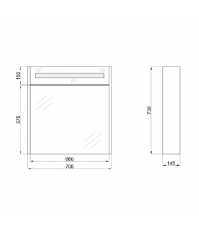 Зеркальный шкаф подвесной Qtap Robin с подсветкой QT1377ZP7002G
