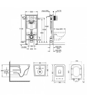 Набор инсталляция 4 в 1 Grohe Rapid SL 38772001 + унитаз с сиденьем Qtap Crow QT05335170W