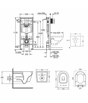 Набор инсталляция 4 в 1 Grohe Rapid SL 38772001 + унитаз с сиденьем Qtap Swan QT16335178W