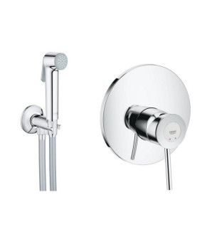 Комплект инсталляция Grohe Rapid SL 38722001 + унитаз с сиденьем Qtap Jay QT07335176W + набор для гигиенического душа со смесителем Grohe BauClassic 2904800S